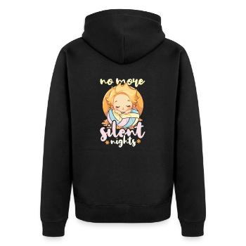 Volleyball Schwangerschaft Keine stillen Nächte mehr Baby - Unisex Premium Bio Zip Hoodie - Schwarz - Hinten - Nico (187cm)