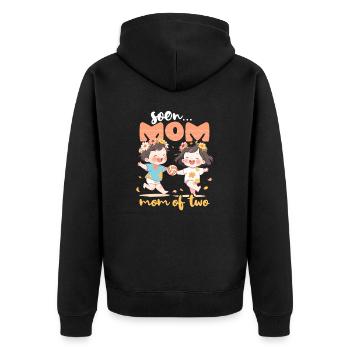Volleyball Pregnancy Soon Mom Of Twins - Unisex Premium Organic Zip Hoodie - black - Back - Nico (187cm)