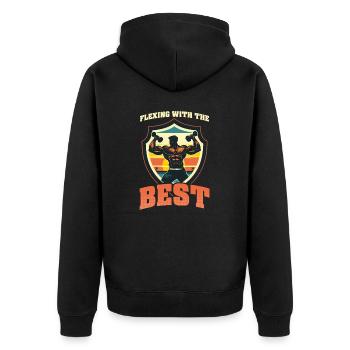 Fléchir les biceps Fléchir avec les meilleurs - Veste à capuche bio Premium Unisexe - noir - Dos - Nico (187cm)