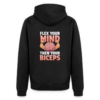 Fléchir les biceps fléchissez votre , puis vos biceps - Veste à capuche bio Premium Unisexe - noir - Dos - Nico (187cm)