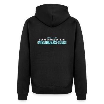 Architecte de personnalité INTJ - Veste à capuche bio Premium Unisexe - noir - Dos - Nico (187cm)