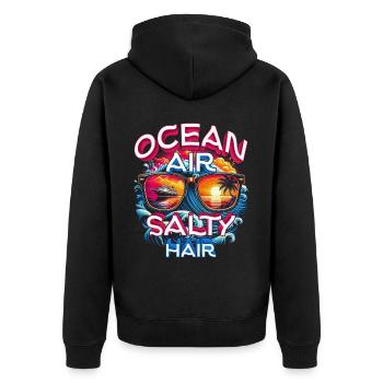 Croisières Croisière Air Océan Cheveux Salés - Veste à capuche bio Premium Unisexe - noir - Dos - Nico (187cm)