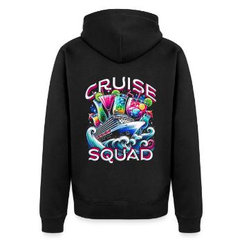 Kreuzfahrt Kreuzfahrer Cruise Squad - Unisex Premium Bio Zip Hoodie - Schwarz - Hinten - Nico (187cm)