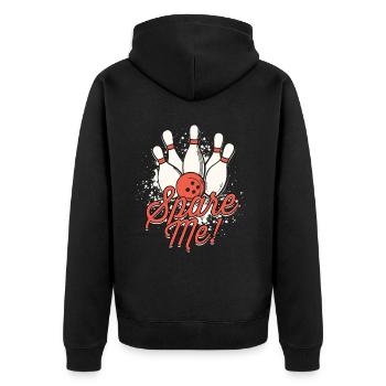 Bowling Spare Me! - Unisex Premium Organic Zip Hoodie - black - Back - Nico (187cm)