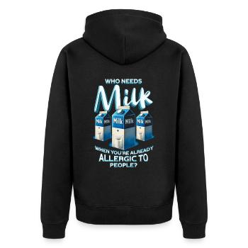 Allergie au lait qui a besoin de lait - Veste à capuche bio Premium Unisexe - noir - Dos - Nico (187cm)
