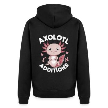 Axolotl Math Teacher Mexican Salamander Amphibian - Unisex Premium Organic Zip Hoodie - black - Back - Nico (187cm)