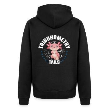 Axolotl Math Teacher Mexican Salamander Amphibian - Unisex Premium Organic Zip Hoodie - black - Back - Nico (187cm)