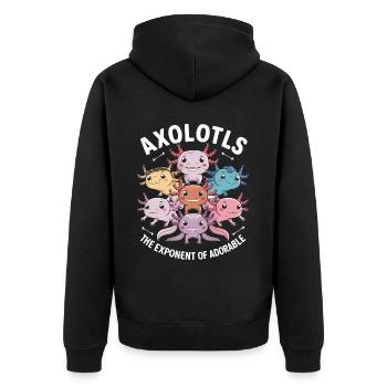 Axolotl Math Teacher Mexican Salamander Amphibian - Unisex Premium Organic Zip Hoodie - black - Back - Nico (187cm)