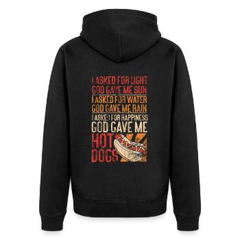 Hot Dog Adulte J’ai demandé de la lumière - Veste à capuche bio Premium Unisexe - noir - Dos - Nico (187cm)