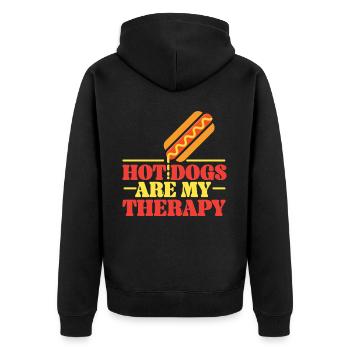 Les hot-dogs pour adultes sont mes hot-dogs - Veste à capuche bio Premium Unisexe - noir - Dos - Nico (187cm)