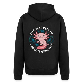 Axolotl Science Teacher Mexican Salamander - Unisex Premium Organic Zip Hoodie - black - Back - Nico (187cm)