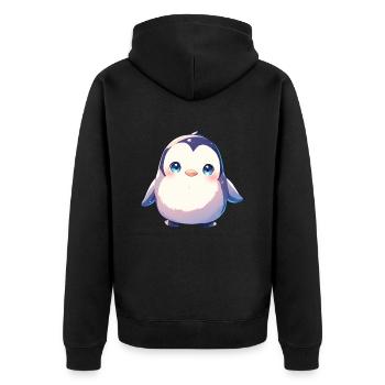 Pingouin Kawaii Pingouin mignon - Veste à capuche bio Premium Unisexe - noir - Dos - Nico (187cm)