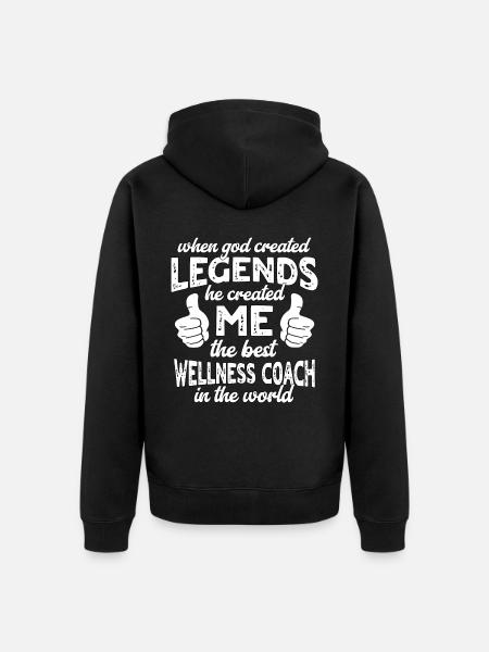 Bester Wellness Coach Legende - Unisex Premium Bio Zip Hoodie - Schwarz