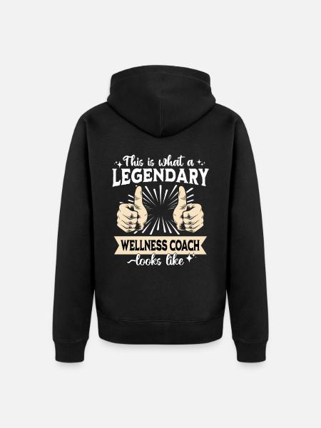 Legendärer Wellness Coach - Unisex Premium Bio Zip Hoodie - Schwarz