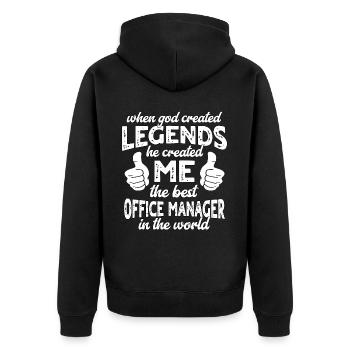 Bester Büro Manager Legende - Unisex Premium Bio Zip Hoodie - Schwarz - Hinten - Nico (187cm)