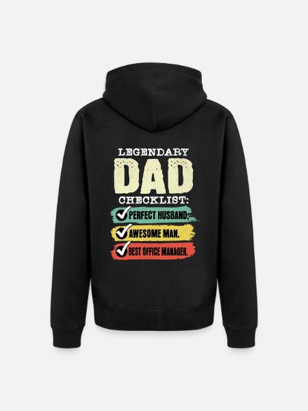 Dad Office Manager Father's Day - Unisex Premium Organic Zip Hoodie - black