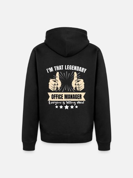 Legendärer Büro Manager - Unisex Premium Bio Zip Hoodie - Schwarz