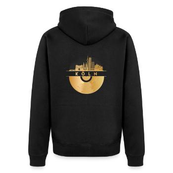 Vinyl Record - Skyline-Cologne - Unisex Premium Organic Zip Hoodie - black - Back - Nico (187cm)
