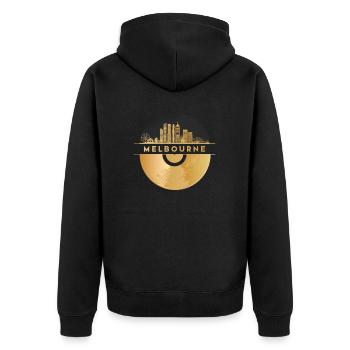 Disque vinyle - Skyline-Australie-Melbourne - Veste à capuche bio Premium Unisexe - noir - Dos - Nico (187cm)