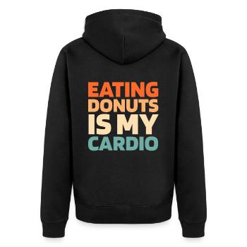 Donut Funny Cardio Quote - Unisex Premium Bio Zip Hoodie - Schwarz - Hinten - Nico (187cm)