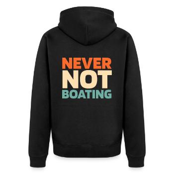 Pontoon boat - Unisex Premium Organic Zip Hoodie - black - Back - Nico (187cm)