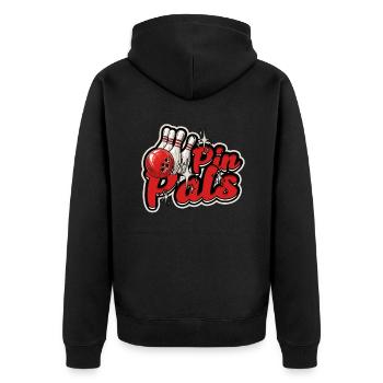 Bowling Pin Pals - Unisex Premium Organic Zip Hoodie - black - Back - Nico (187cm)