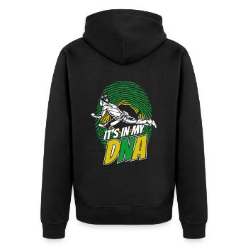 It's In My DNA Ginga Capoeirista Dance - Unisex Premium Organic Zip Hoodie - black - Back - Nico (187cm)