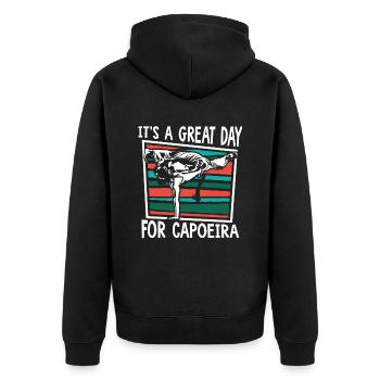 C’est un grand jour pour la Capoeira Capoeirista Ginga - Veste à capuche bio Premium Unisexe - noir - Dos - Nico (187cm)
