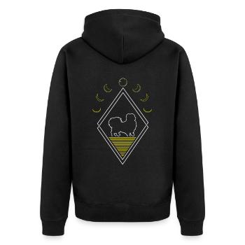 Pékinois Abstrait Phases de Lune - Veste à capuche bio Premium Unisexe - noir - Dos - Nico (187cm)