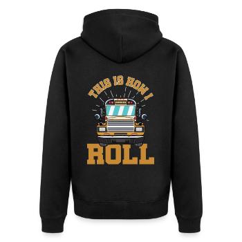 lustiges Busfahrer Schulbusfahrer Spruch Geschenk - Unisex Premium Bio Zip Hoodie - Schwarz - Hinten - Nico (187cm)