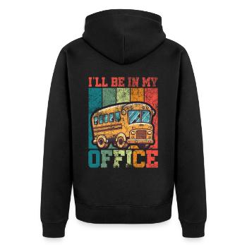 lustiges Busfahrer Schulbusfahrer Spruch Geschenk - Unisex Premium Bio Zip Hoodie - Schwarz - Hinten - Nico (187cm)