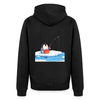 Pingouin Kawaii Pingouin mignon - Veste à capuche bio Premium Unisexe - noir - Dos - Nico (187cm)