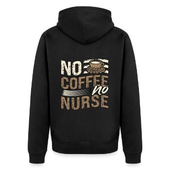 Geriatric Nurse No Coffee No Hospital Coffee Lover - Unisex Premium Bio Zip Hoodie - Schwarz - Hinten - Nico (187cm)