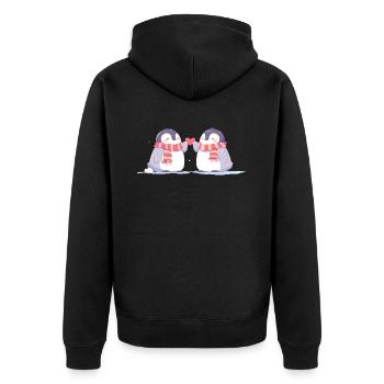 Pingouin Couple Kawaii Pingouin Mignon - Veste à capuche bio Premium Unisexe - noir - Dos - Nico (187cm)