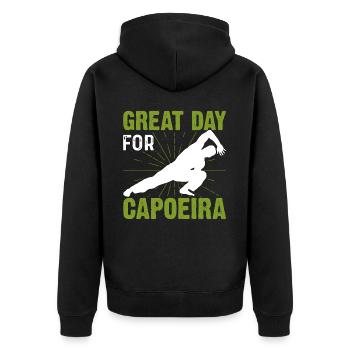 Great Day for Capoeira - Unisex Premium Organic Zip Hoodie - black - Back - Nico (187cm)