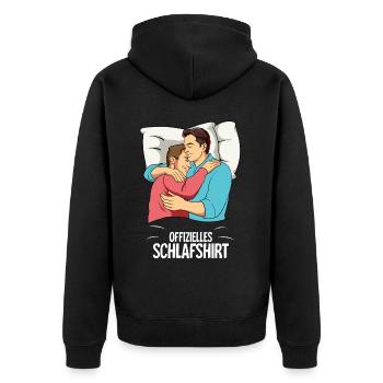 Chemise de nuit officielle pour homme gay - Veste à capuche bio Premium Unisexe - noir - Dos - Nico (187cm)