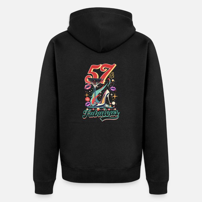 57e anniversaire 57 & Fabuleux - Veste à capuche bio Premium Unisexe - noir