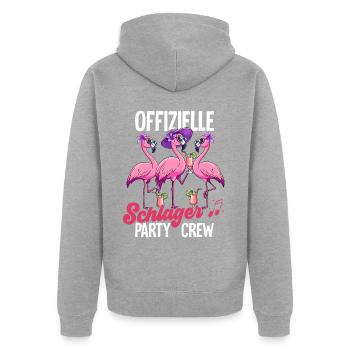 Schlager - Unisex Premium Bio Zip Hoodie - Grau meliert - Hinten - Nico (187cm)