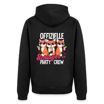 Hit - Unisex Premium Organic Zip Hoodie - black - Back - Nico (187cm)
