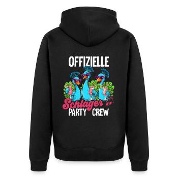 Hit - Unisex Premium Organic Zip Hoodie - black - Back - Nico (187cm)