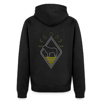 Saint Bernard Abstract Moon Phases - Unisex Premium Organic Zip Hoodie - black - Back - Nico (187cm)