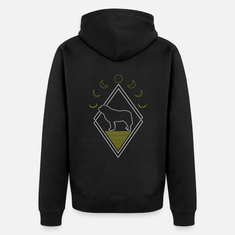 Saint-Bernard Abstrait Phases de Lune - Veste à capuche bio Premium Unisexe - noir