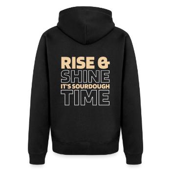 Sauerteig Brot - Unisex Premium Bio Zip Hoodie - Schwarz - Hinten - Nico (187cm)