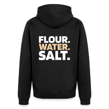 Sauerteig Brot - Unisex Premium Bio Zip Hoodie - Schwarz - Hinten - Nico (187cm)