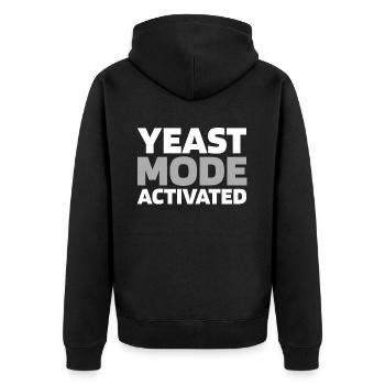 Sauerteig Brot - Unisex Premium Bio Zip Hoodie - Schwarz - Hinten - Nico (187cm)