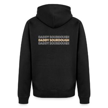 Sauerteig Brot - Unisex Premium Bio Zip Hoodie - Schwarz - Hinten - Nico (187cm)