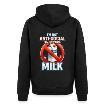 Allergie au lait Je suis juste anti-lait - Veste à capuche bio Premium Unisexe - noir - Dos - Nico (187cm)