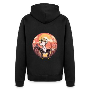 Wilder Westen Maus Reiter Pferd Pferde - Unisex Premium Bio Zip Hoodie - Schwarz - Hinten - Nico (187cm)
