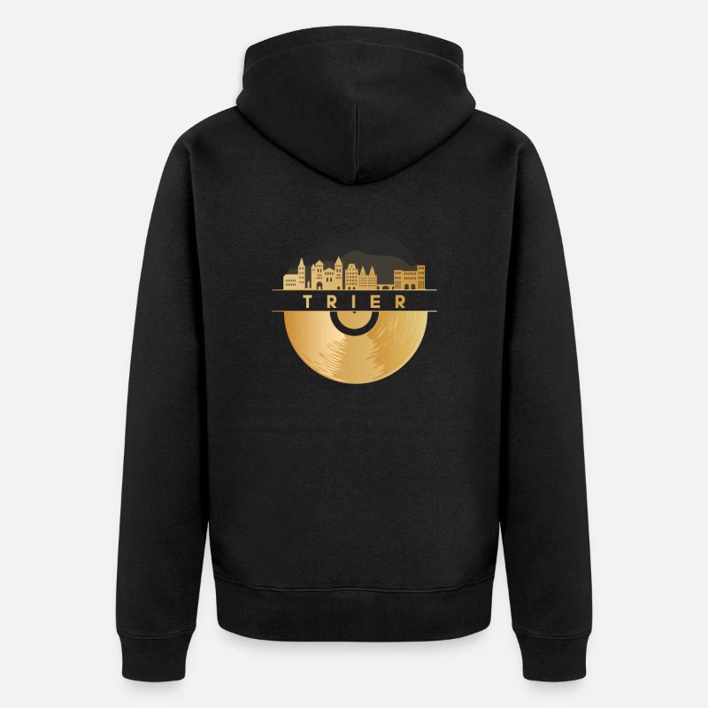 Disque vinyle Musique Skyline-Trèves - Veste à capuche bio Premium Unisexe - noir
