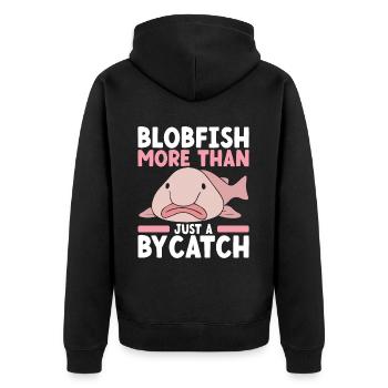 Poisson blob mignon poisson laid - Veste à capuche bio Premium Unisexe - noir - Dos - Nico (187cm)
